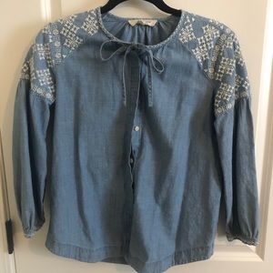 Madewell Chambray Shirt with Cute Details